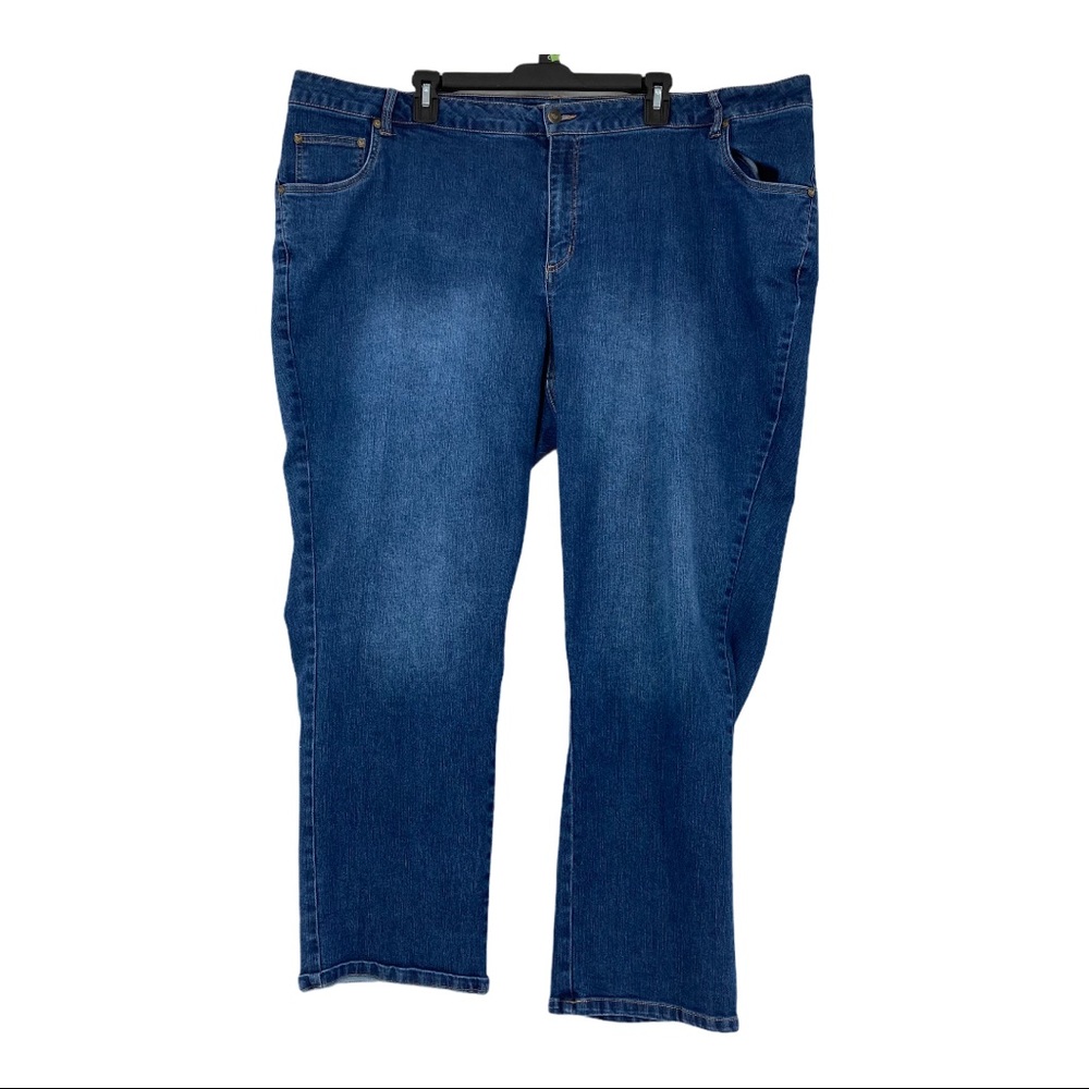 Woman Within Sz 26W Straight Leg Blue Jeans